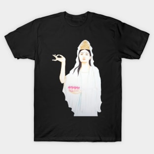 Kwan Yin, Goddess of Love and Compassion- Teal T-Shirt